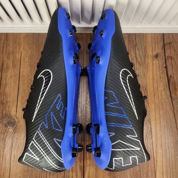 Nike Mercurial Vapor 15 Club FG/MG Men Sz 13 Black Blue Soccer Cleats DJ5963-040 - Picture 5 of 9
